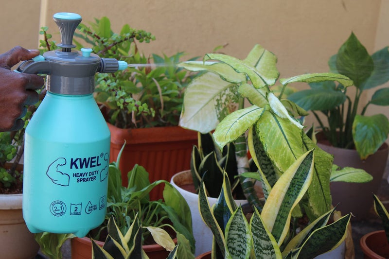 KWEL 1 Pc Heavy Duty Garden Pump Pressure Sprayer, Lawn Sprinkler, Water Mister, Spray Bottle for Herbicides, Pesticides, Fertilizers, Plants Flowers (2L Capacity), Blue - Image 4