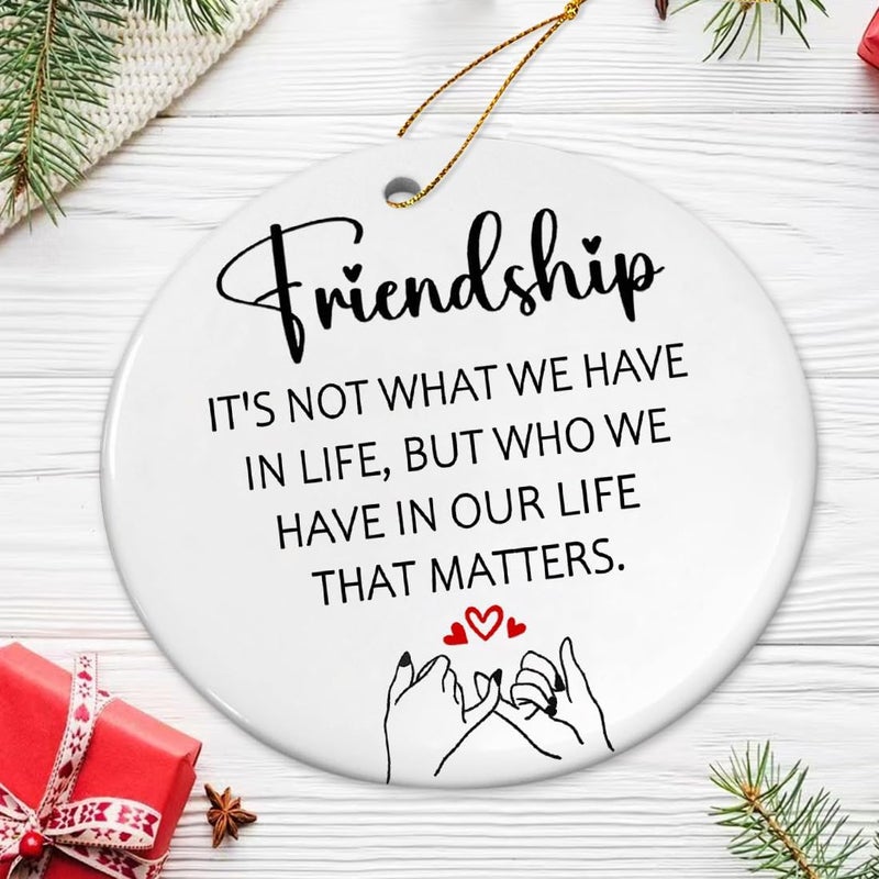 JUNQIU US Friendship Ornament, Friends Christmas Ornaments 2025, Friend Ornaments for Women - Friendship Gifts for Women, Best Friend, Xmas Gifts for Friends - Image 2