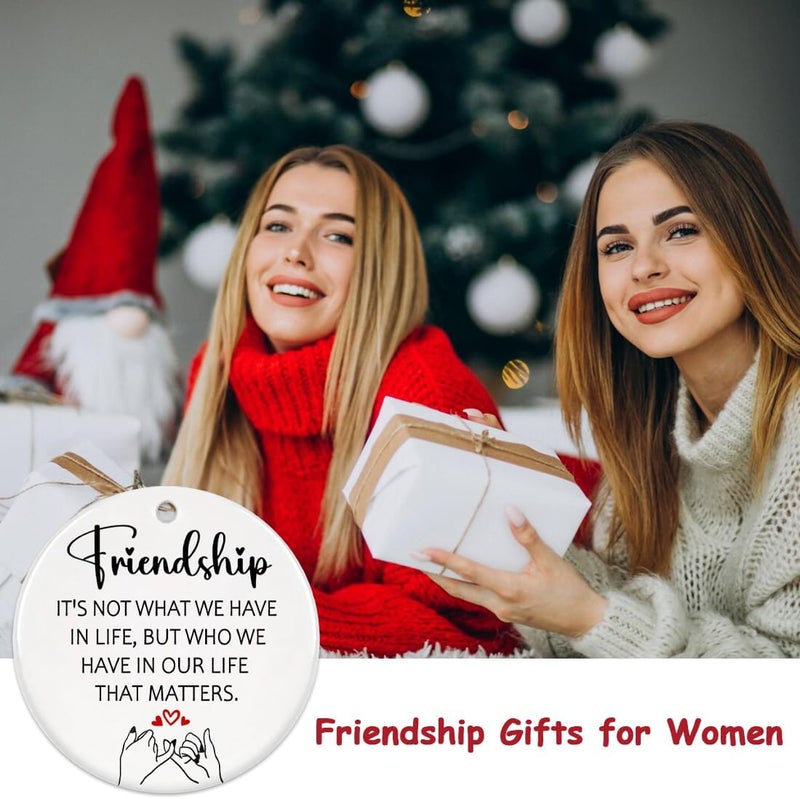 JUNQIU US Friendship Ornament, Friends Christmas Ornaments 2025, Friend Ornaments for Women - Friendship Gifts for Women, Best Friend, Xmas Gifts for Friends - Image 4