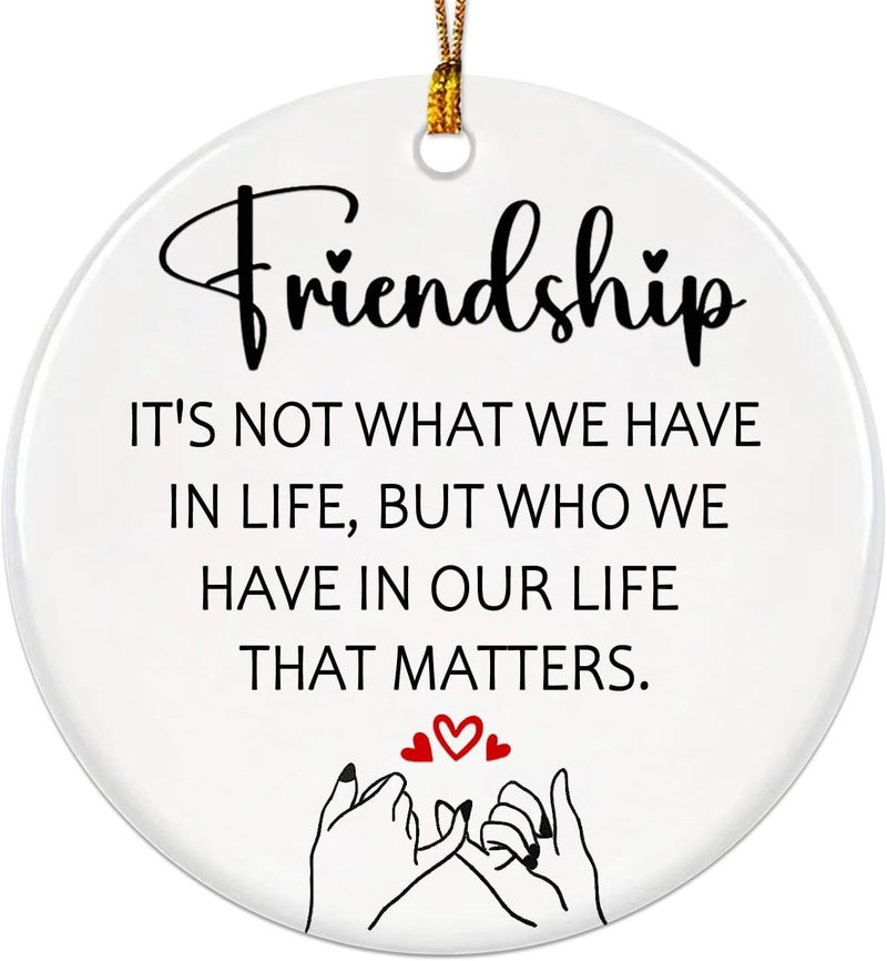 JUNQIU US Friendship Ornament, Friends Christmas Ornaments 2025, Friend Ornaments for Women - Friendship Gifts for Women, Best Friend, Xmas Gifts for Friends - Image 1
