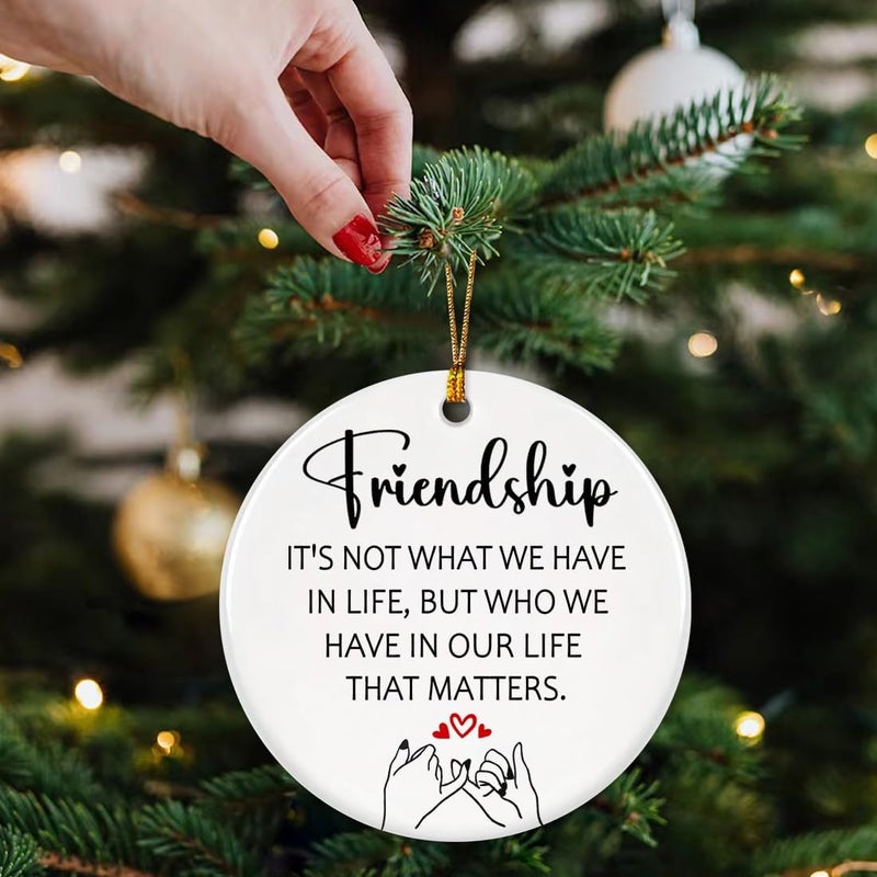 JUNQIU US Friendship Ornament, Friends Christmas Ornaments 2025, Friend Ornaments for Women - Friendship Gifts for Women, Best Friend, Xmas Gifts for Friends - Image 3