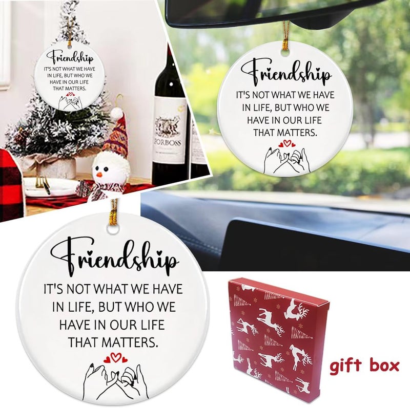 JUNQIU US Friendship Ornament, Friends Christmas Ornaments 2025, Friend Ornaments for Women - Friendship Gifts for Women, Best Friend, Xmas Gifts for Friends - Image 5