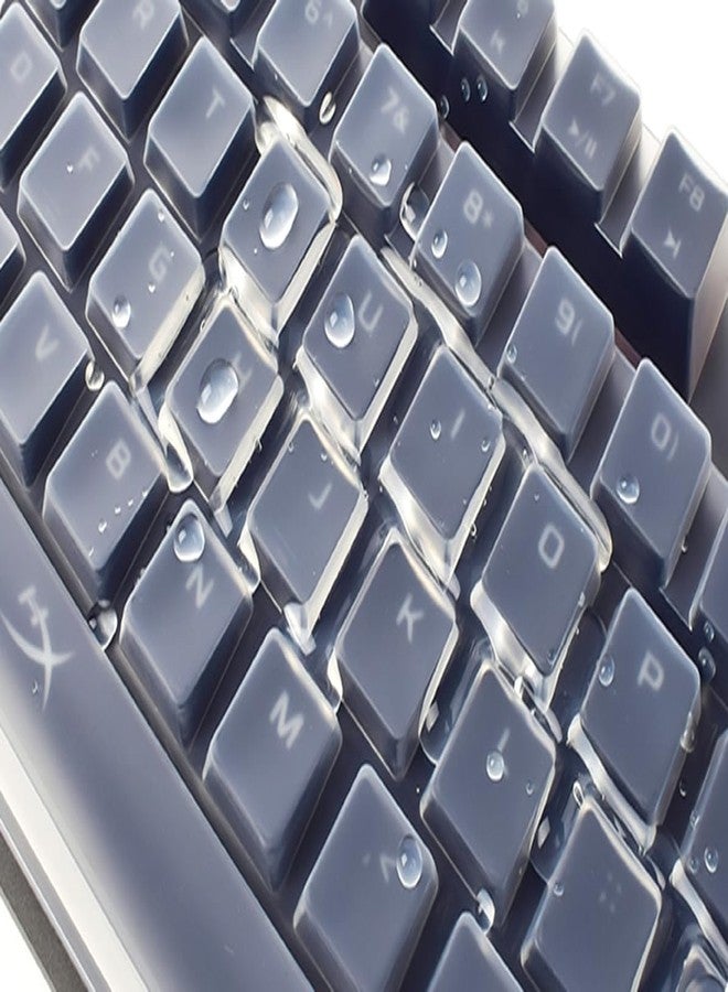 UHamn Silicone Keyboard Skin Cover Compatible for Razer Huntsman V2 Optical Gaming Keyboard & Razer BlackWidow V3 Mechanical Gaming Keyboard & Corsair Wired K60 RGB Pro Mechanical Gaming Keyboard - Clear - Image 5
