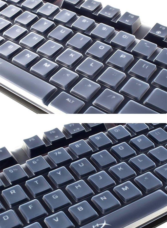 UHamn Silicone Keyboard Skin Cover Compatible for Razer Huntsman V2 Optical Gaming Keyboard & Razer BlackWidow V3 Mechanical Gaming Keyboard & Corsair Wired K60 RGB Pro Mechanical Gaming Keyboard - Clear - Image 4