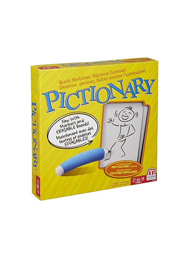 PICTIONARY Mattel Games Pictionary Board Game, Drawing Game for Kids, Adults and Game Night with Dry Erase Markers and Boards - Image 1