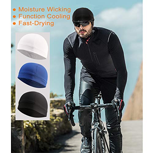 WSHSTS 3 Pack Cooling Skull Cap Helmet Liner Sweat Wicking Cycling Running Hat for Men Women - Image 2