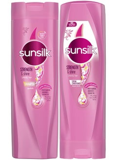 Sunsilk Sunsilk Shampoo Shine & Strength, 400ml + Sunsilk Conditioner Shine & Strength, 320ml, white  - Image 1