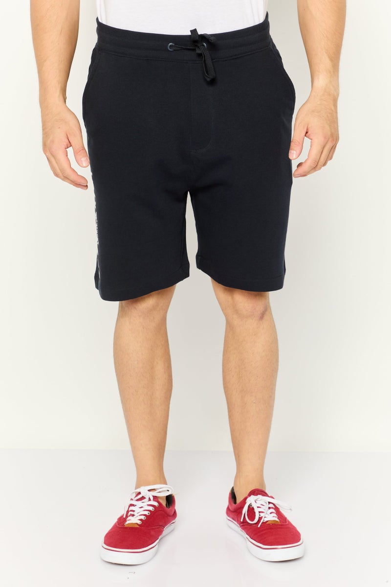 Gazzarrini Men Regular Fit Brand Logo Drawstring Shorts, Navy - Image 1