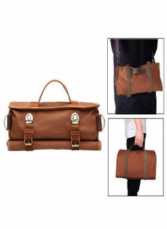 HomarKet Bartender Bag Bartender Kit Bag Portable Waxed Canvas Bag Can Use For Professional 17-Piece Bar Tool Set Including Shoulder Strap For Easy Carry Bar Tools Not Include - Brown  - Image 4