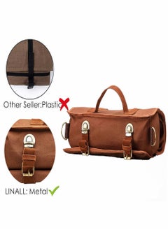 HomarKet Bartender Bag Bartender Kit Bag Portable Waxed Canvas Bag Can Use For Professional 17-Piece Bar Tool Set Including Shoulder Strap For Easy Carry Bar Tools Not Include - Brown  - Image 5