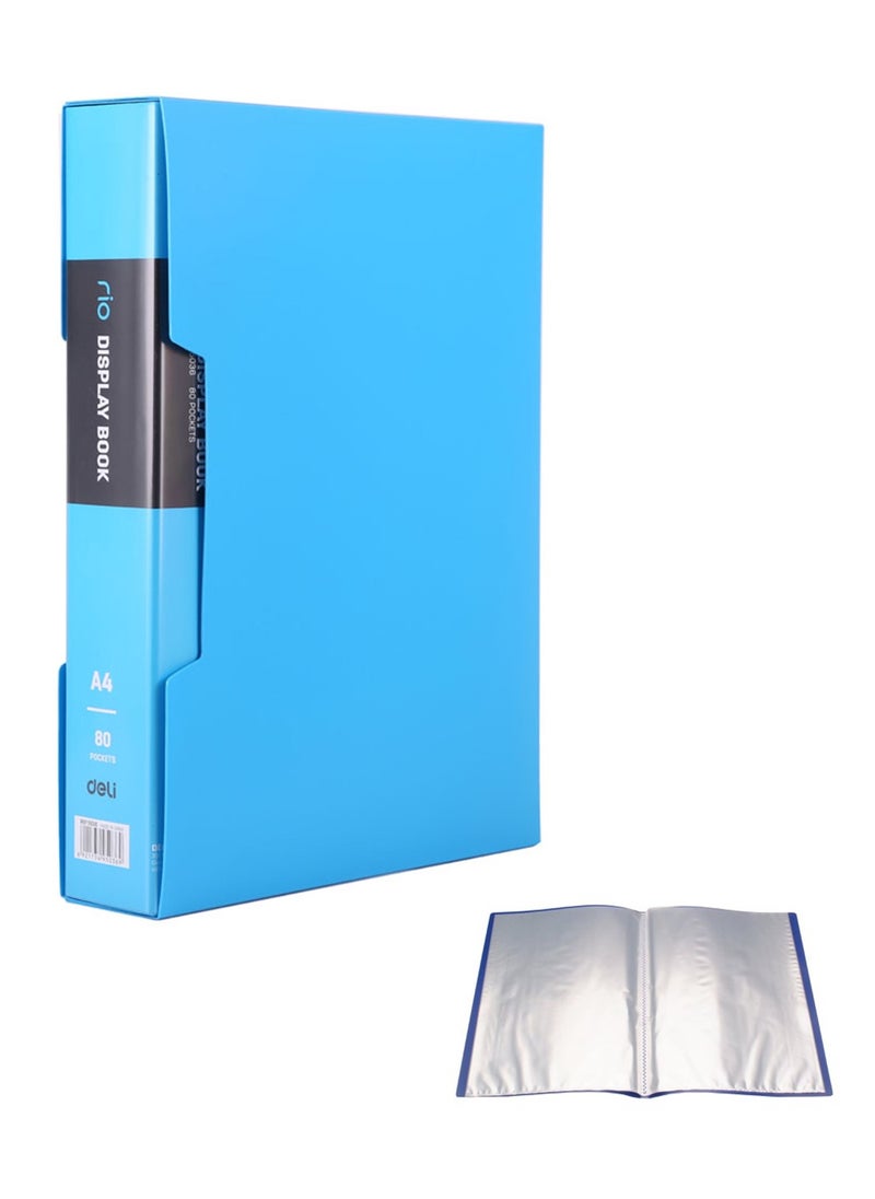Deli 80-Pocket Clear Display Book With Case Assorted Colours  - Image 1