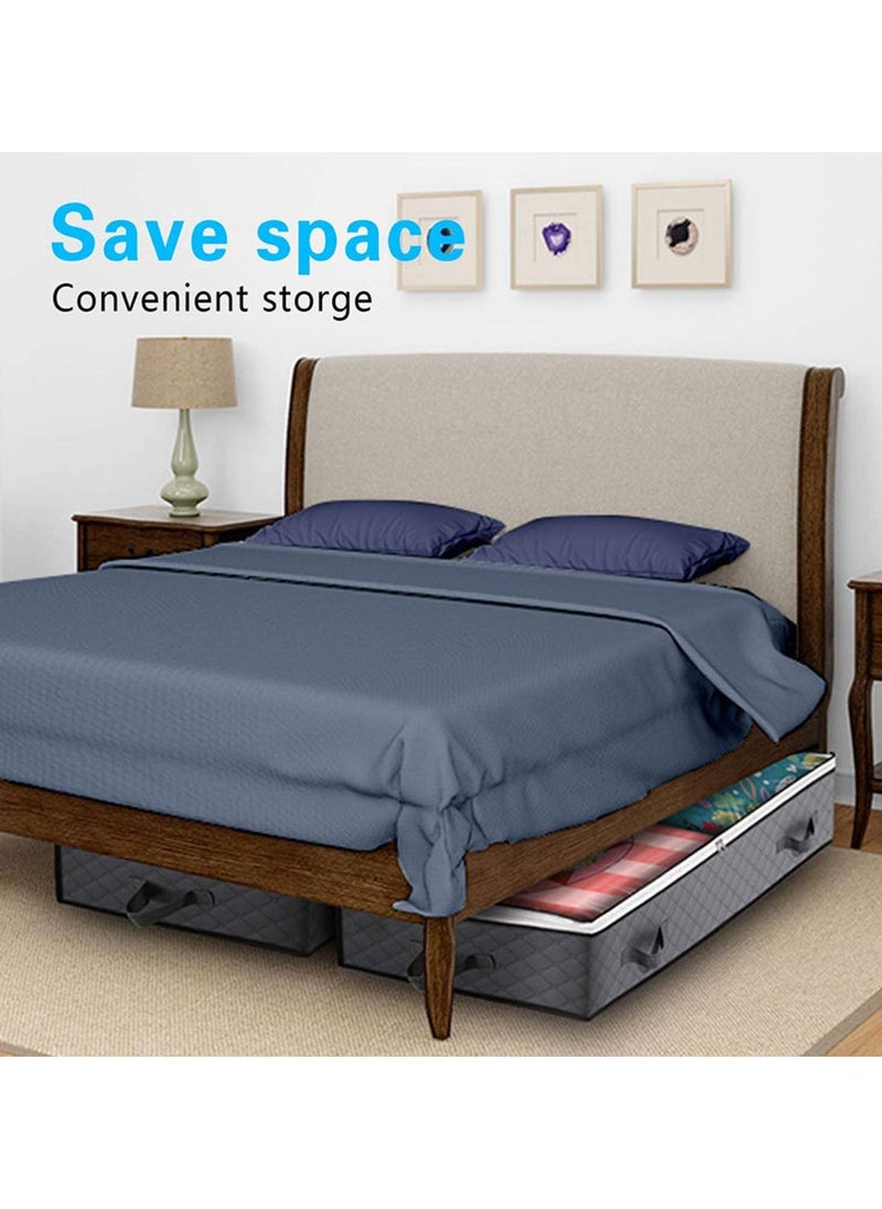 TYCOM 2 Pcs Basics Fabric Under Bed Storage Bag Organizer  Storage Containers with Reinforced Handles Large Capacity Breathable Non-woven Storage Bins for Blanket Pillows Comforters and Quilts  - Image 5