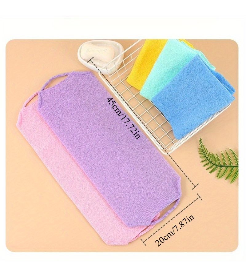 Pink Extra Long Back Scrubber Towel Gentle Exfoliating Fabric Easy Grip Bath Shower - Image 3