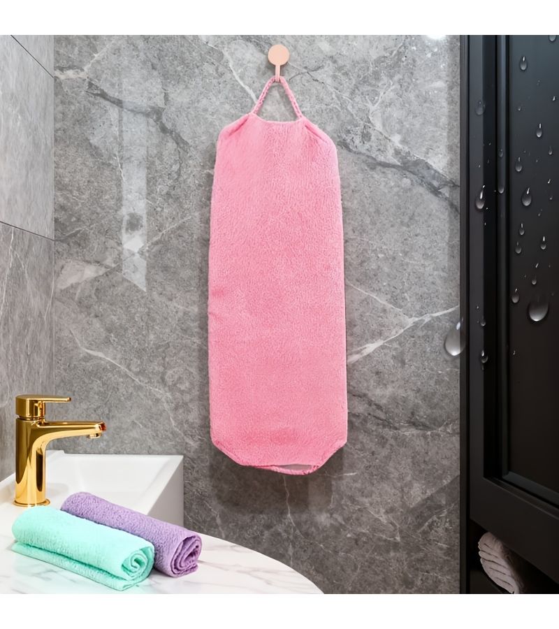 Pink Extra Long Back Scrubber Towel Gentle Exfoliating Fabric Easy Grip Bath Shower - Image 5