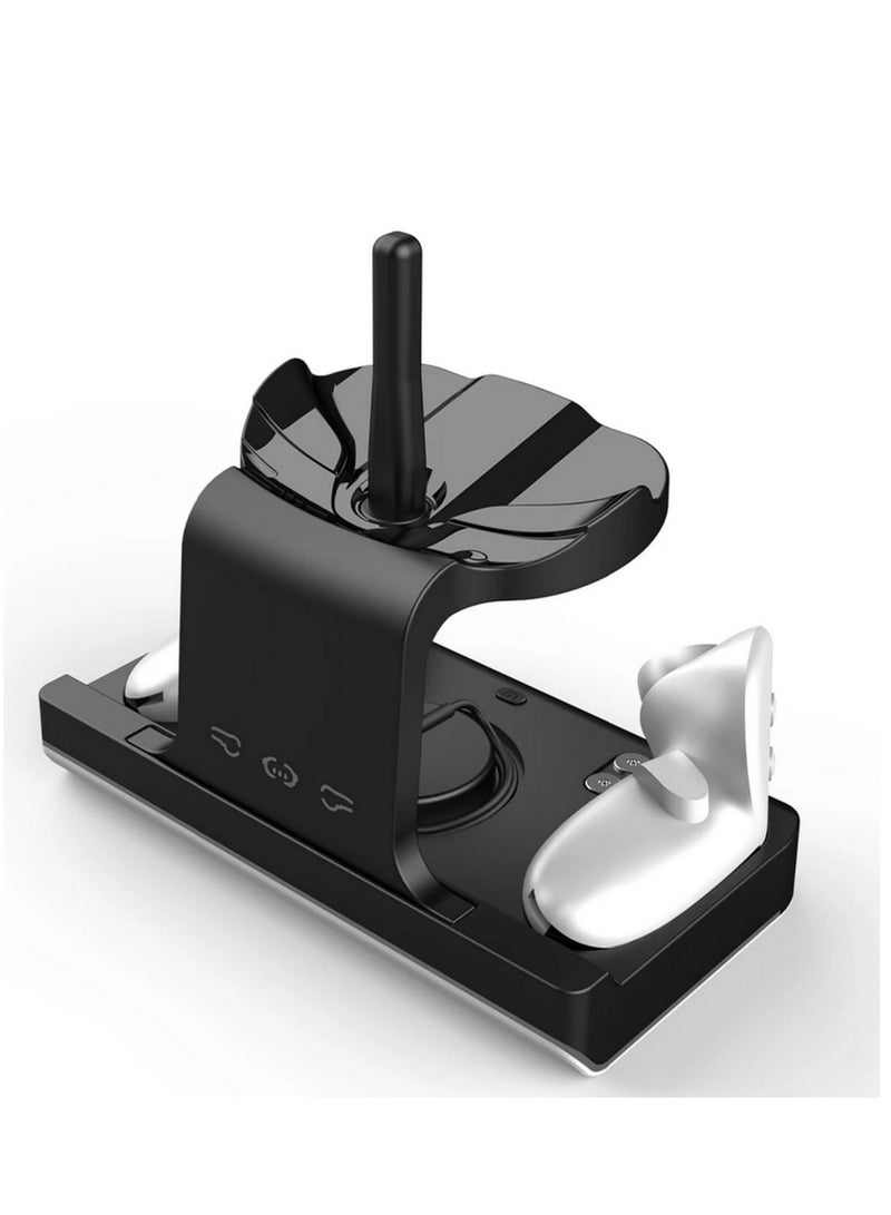 RGB Charging Dock for Meta Quest 3 Oculus VR Accessories Charger Station Controller Battery Pack Fit Elite Head Strap (Black)  - Image 3