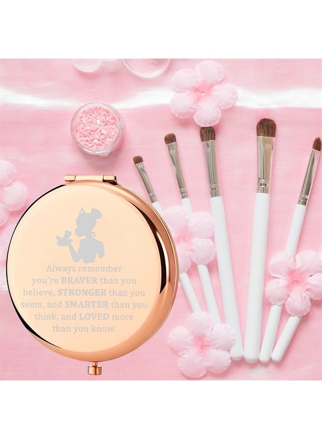 MYOSPARK Princess The Frog Inspired Gift Princess Fans Gift Tiana Princess Compact Makeup Mirror Jewelry Frog Lover Gift Fandom Gift (P-Frog Mirror) - Image 2