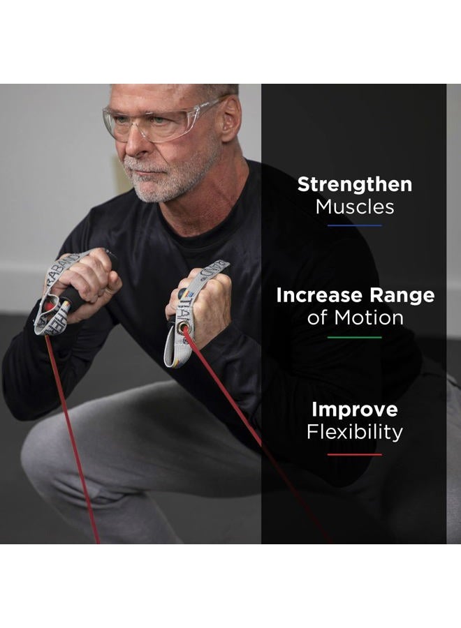THERABAND Professional Latex Resistance Tubing with Soft Handles for Exercise, Physical Therapy, Lower Pilates, At-Home Workouts, and Rehab, Red - Image 2