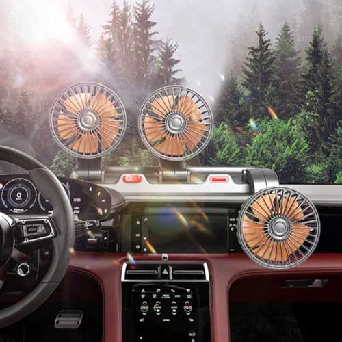 AutoBizarre 12V Electric Car Cooling Fan 360° Rotatable Heads High Air Circulator Fan Manual Rotation for All Cars - Image 2