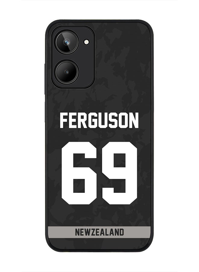 Stylizedd Cover for Realme 10 4G Case , Rugged Black Slim fit Soft Flexible Thin Protective Phone Cases - Player Name - Lockie Ferguson, Jersey Number- 69 - Image 1