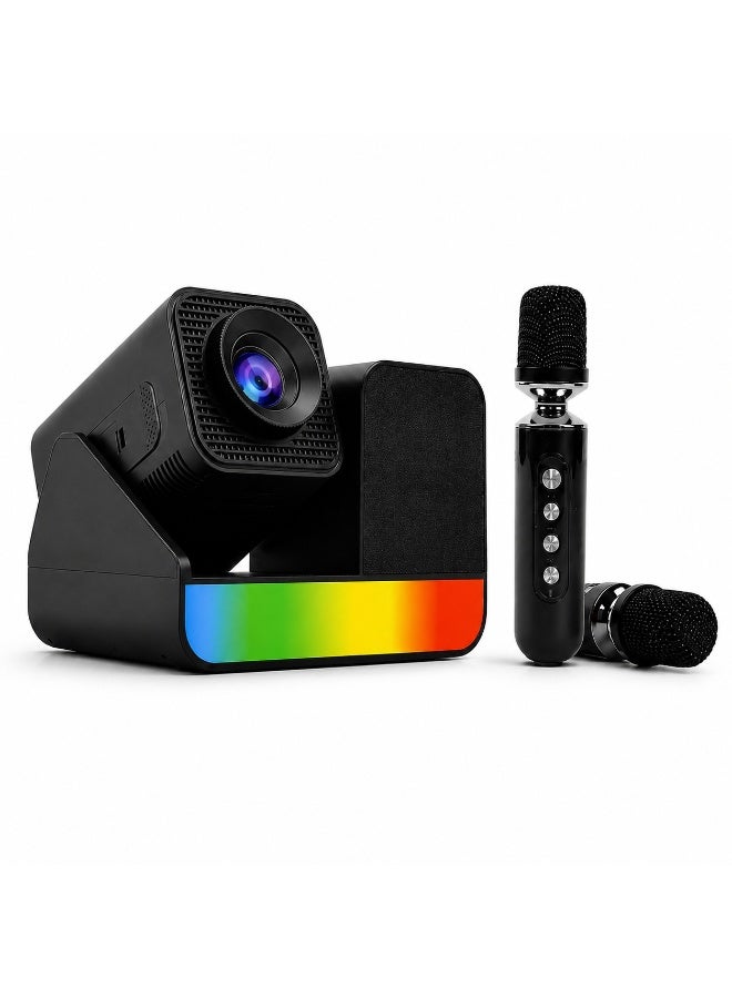 Smartberry HT36 Pro HD Smart Projector with 4K HDR Support Wireless Connectivity, USB Media Playback, HiFi Speaker, Portable Home Cinema Projector with 2 Wireless Microphones for Movies, Gaming & Presentations - Image 5