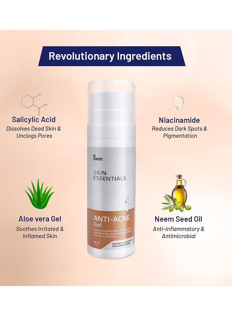 ForMen Anti Acne Gel with Niacinamide Salicylic Acid For Men Acne Prone Skin Fight Acne Scarring 30gm - Image 3