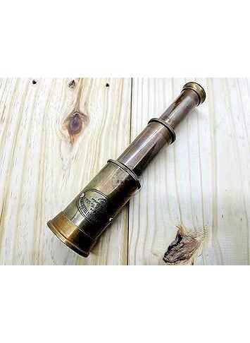 Generic Antique Brass Finish 6 Handheld Telescope Foldable Nautical Gift Navy Gift Upto 4X Magnification Gift for Kids him dad  - Image 5