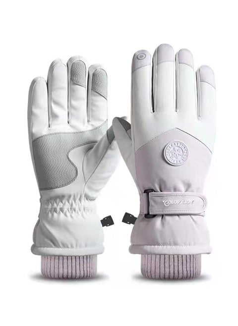 Winter Ski Gloves, Waterproof and Windproof Touchscreen Snow Gloves for Men Women, Anti-Slip Snowboard Warm Winter Gloves for Cold Weather, Perfect Thermal Protection, Purple, 1 Pair