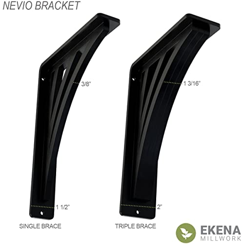 Ekena Millwork BKTM01X07X10SNE 1 2" W x 7 1/2" D x 10" H Nevio Wrought Iron Bracket (Single Center Brace) - Image 2