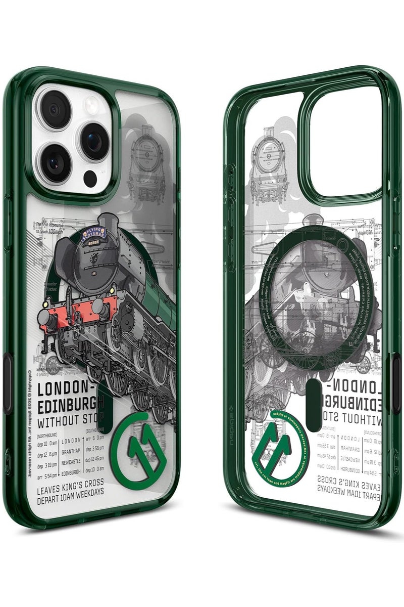 Spigen Ultra Hybrid T MagFit for iPhone 16 PRO Case Cover [Camera Control Button Cover] with MagSafe [3D Spatial Effect with Hexa-Layer Print] - C11 Scotsman Fir