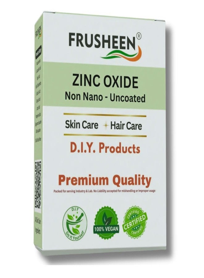 Frusheen مسحوق أكسيد الزنك غير النانوي من فروشين - 100 غرام | مسحوق أبيض من أكسيد الزنك/الزنك لقناع الوجه، والعناية بالبشرة، وكريم واقي من الشمس | حماية من أشعة UVB - Image 1