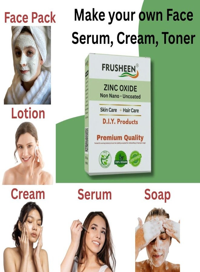 Frusheen مسحوق أكسيد الزنك غير النانوي من فروشين - 100 غرام | مسحوق أبيض من أكسيد الزنك/الزنك لقناع الوجه، والعناية بالبشرة، وكريم واقي من الشمس | حماية من أشعة UVB - Image 2