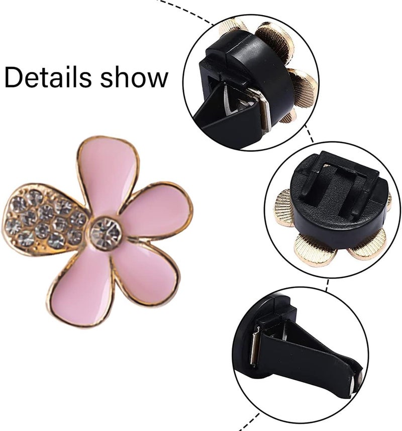 JNNJ 6PCS Decorations Flower Clips for Car Air Vents, Daisy Flower Air Vent Clip Conditioning Outlet Clip, Cute Flowers Charm for Automotive Vent, Cars Air Vent Flowers Shape Fresheners(Pink) - Image 4