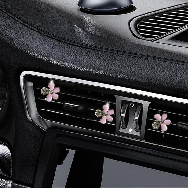 JNNJ 6PCS Decorations Flower Clips for Car Air Vents, Daisy Flower Air Vent Clip Conditioning Outlet Clip, Cute Flowers Charm for Automotive Vent, Cars Air Vent Flowers Shape Fresheners(Pink) - Image 5