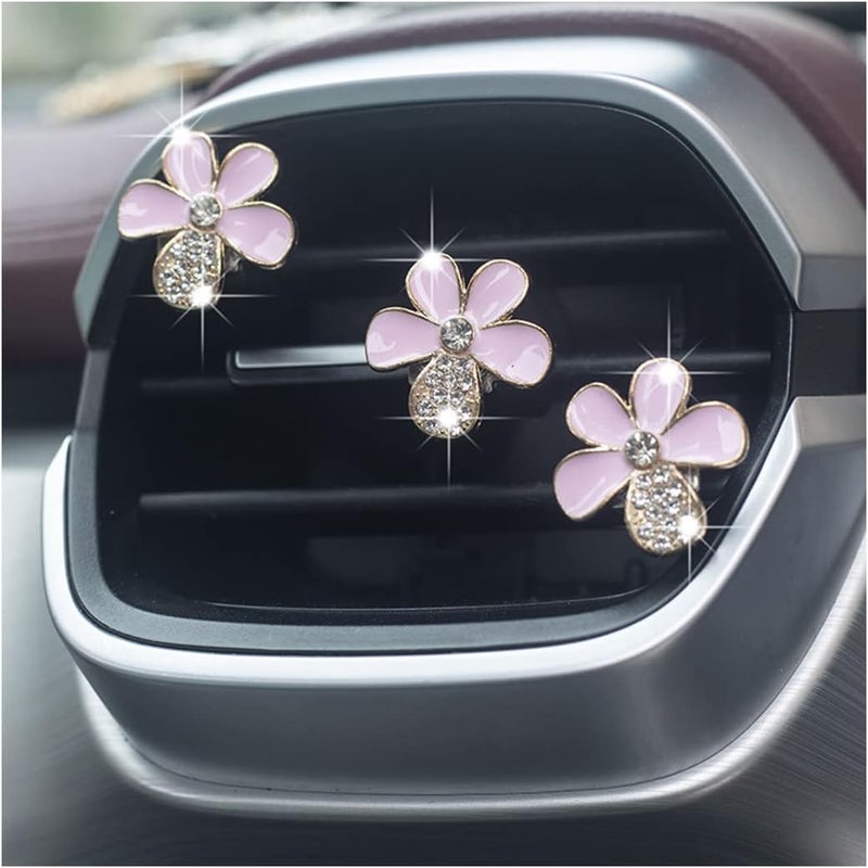 JNNJ 6PCS Decorations Flower Clips for Car Air Vents, Daisy Flower Air Vent Clip Conditioning Outlet Clip, Cute Flowers Charm for Automotive Vent, Cars Air Vent Flowers Shape Fresheners(Pink) - Image 1