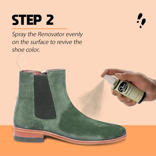 Shoe mistri Shoe Cleaner(2 Wipes) and Olive Green Renovator (Shoe Liquid Polish), Shoe Dust & Stain Remover, Shoe Care Spray for Suede, Nubuck, Canvas, Knit and most other absorbent Fabrics - 100 Ml - Image 4
