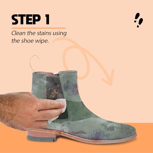 Shoe mistri Shoe Cleaner(2 Wipes) and Olive Green Renovator (Shoe Liquid Polish), Shoe Dust & Stain Remover, Shoe Care Spray for Suede, Nubuck, Canvas, Knit and most other absorbent Fabrics - 100 Ml - Image 3