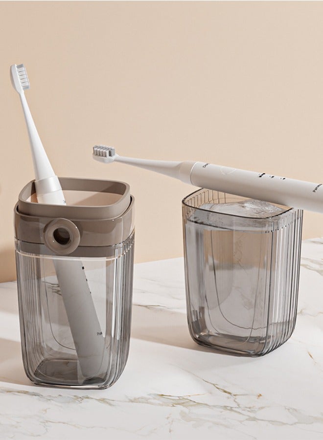 صندوق فرشاة أسنان بلاستيكي، كوب تخزين محمول قابل لإعادة الاستخدام للتخييم أثناء السفر، كوب غسول فم للسفر لمعجون الأسنان، فرشاة الأسنان، فرشاة المكياج، ماكينة الحلاقة