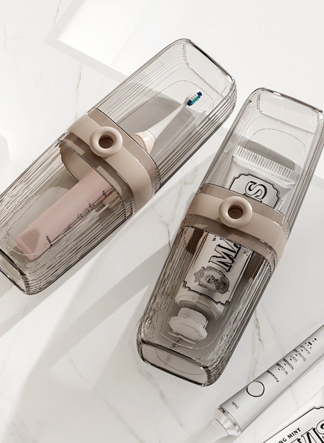 صندوق فرشاة أسنان بلاستيكي، كوب تخزين محمول قابل لإعادة الاستخدام للتخييم أثناء السفر، كوب غسول فم للسفر لمعجون الأسنان، فرشاة الأسنان، فرشاة المكياج، ماكينة الحلاقة