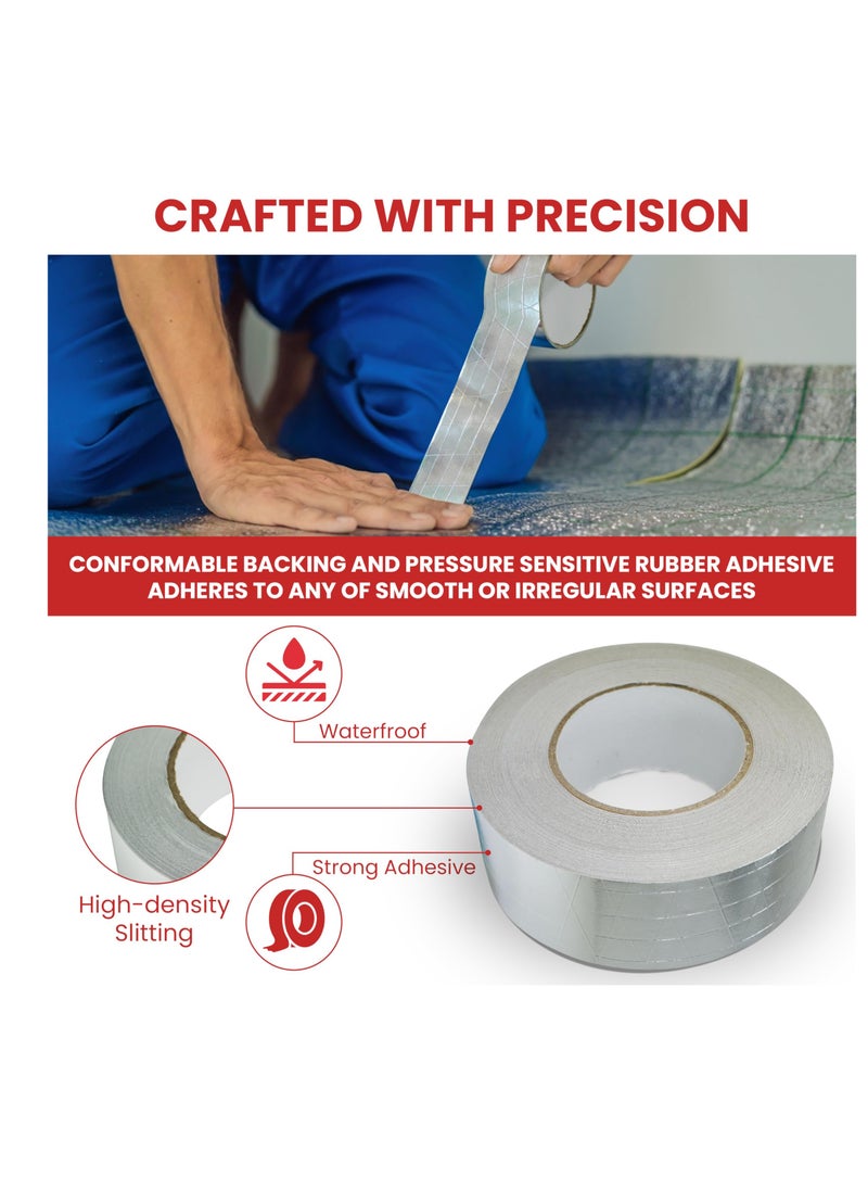 Generic Glass Aluminum Foil Tape, Glass Fiber Cloth Aluminum Tape Silver, Reinforced Self-Adhesive Heat Reflective Tape, Heat Jacketing Insulation Resistant High Temperature HVAC Tape (2.36inch x 82ft)  - Image 2