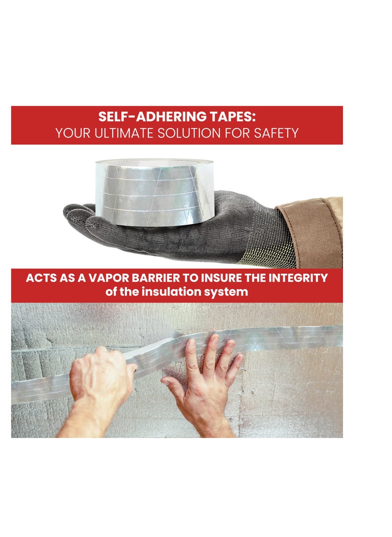 Generic Glass Aluminum Foil Tape, Glass Fiber Cloth Aluminum Tape Silver, Reinforced Self-Adhesive Heat Reflective Tape, Heat Jacketing Insulation Resistant High Temperature HVAC Tape (2.36inch x 82ft)  - Image 3