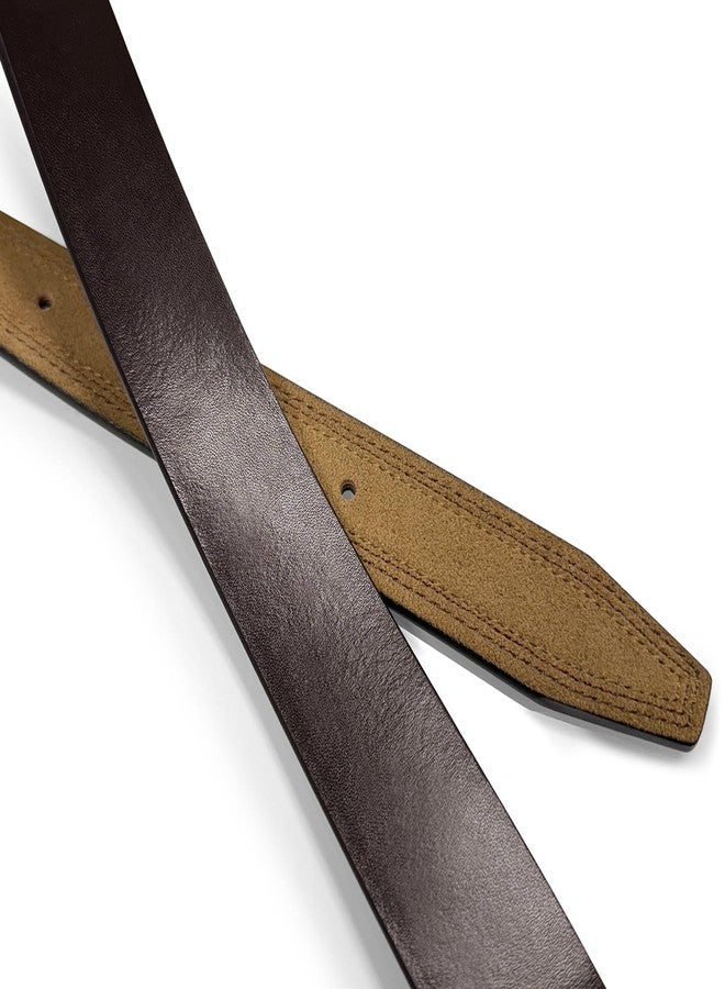 بيلتس.كوم 3515203 حزام قابل للعكس بدون مشبك بديل حزام رسمي من جلد البقر المحبب بالكامل عرض 1-3/8 بوصة (35 مم) (لون بني/رمادي داكن، 34) - Image 3