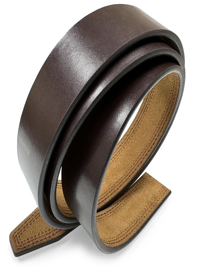 بيلتس.كوم 3515203 حزام قابل للعكس بدون مشبك بديل حزام رسمي من جلد البقر المحبب بالكامل عرض 1-3/8 بوصة (35 مم) (لون بني/رمادي داكن، 34) - Image 2