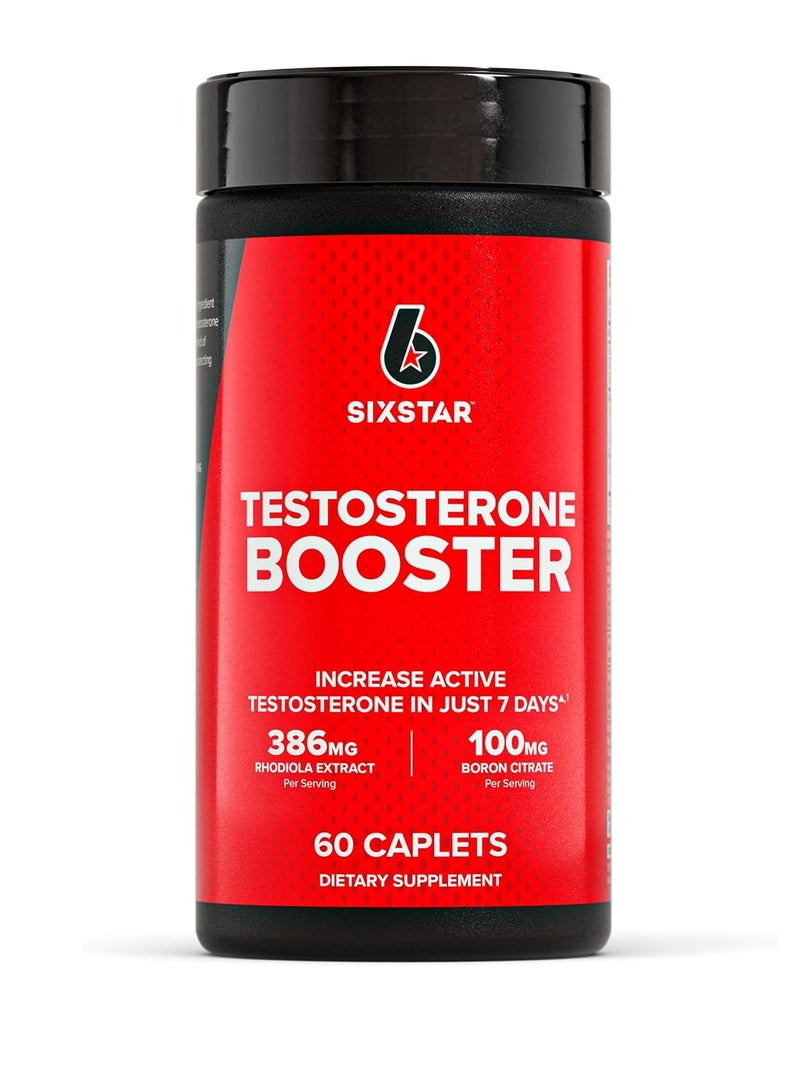 SIXSTAR Testosterone Booster for Men with Rhodiola Extract and Boron Citrate - Male Gym Workout Supplements for Muscle Growth, Stamina & Energy - 60 Pills - Image 1