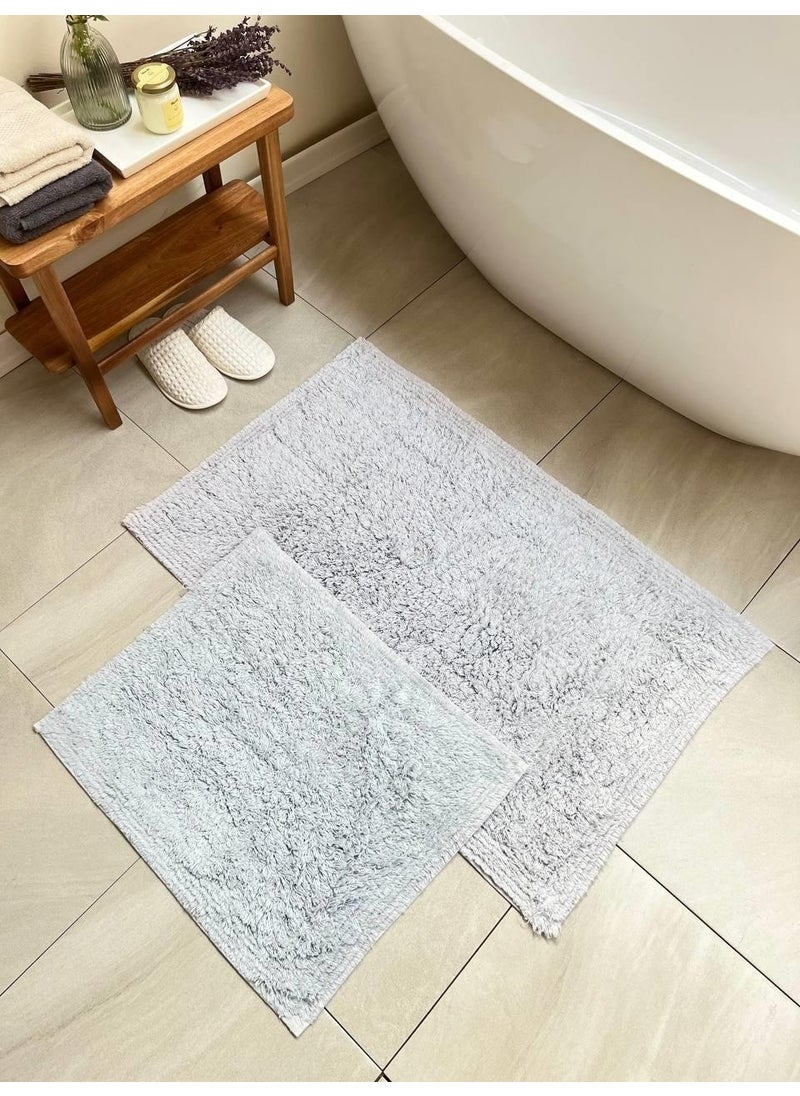 Lantau Natural Cotton 2-Piece Bathroom Mat Set 60X100+50X60 cm - Grey - pzsku/ZDD493D49A8816C2E66FAZ/45/_/1726221126/dda629be-0991-4d76-92cf-d038880e643d