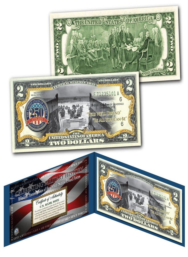 Merrick Mint Army 250th Anniversary Milestones of The U.S. Armed Forces Genuine U.S. $2 Bill - Image 3