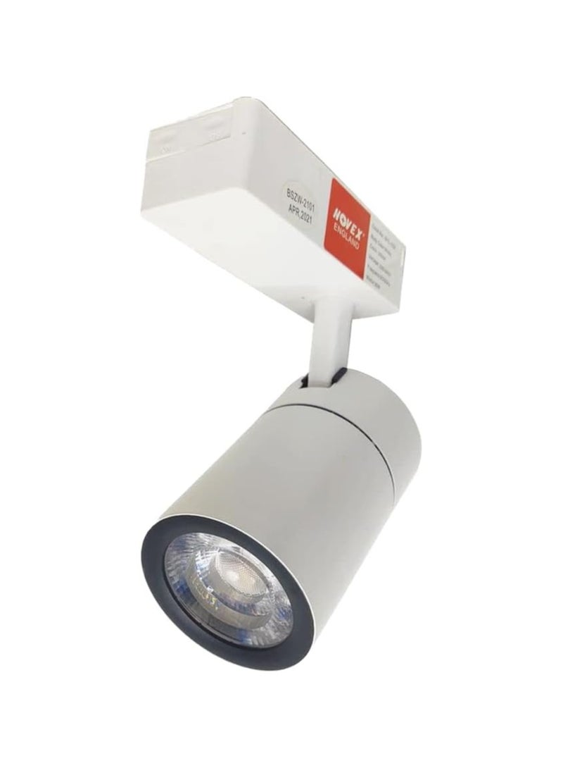 نوفيكس مصباح مسار LED من نوفيكس بقوة ٣٠ واط - مجموعة فاخرة | كشاف بسطح معدني | هيكل أبيض | إضاءة مسار سقف قابلة للتعديل للمنازل والمكاتب والمتاجر | تصميم عصري 