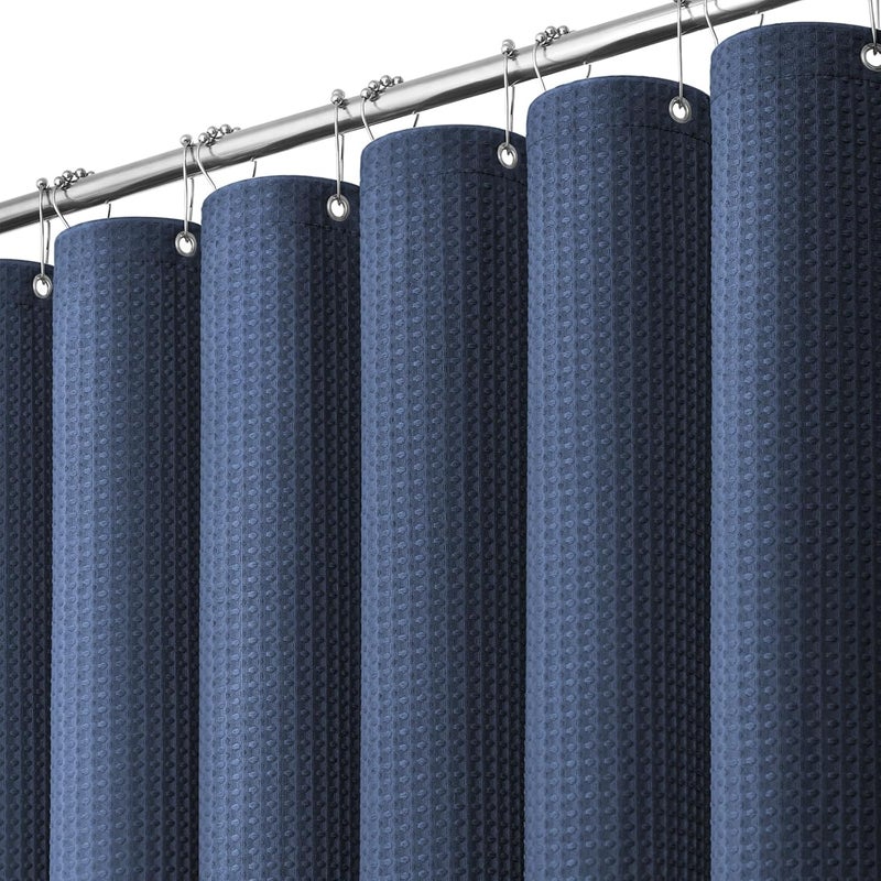 Dynamene ستارة دش طويلة 78 بوصة من Dynamene، قماش متين، للحمام والفندق والمنتجع الصحي، فاخرة، مع 12 خطافًا بلاستيكيًا، 72 × 78، أزرق بحري - Image 1