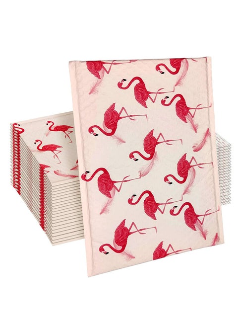 Poly Bubble Mailers Self Seal Padded Envelopes Waterproof Thicken Pack of 25, 10x 13 Inch Pink Flamingo