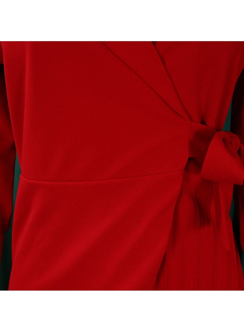 Shougu Suit Collar Fashionable And Elegant Pleated Dress  - Image 4