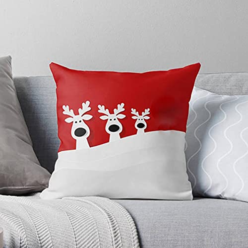 The Purple Tree Polyester Cute Reindeer Christmas Cushion with 3D Nose and Eyes, 16x16 Inches, Red, 1 Piece - Image 3